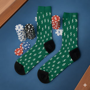 ゲーマー向けモノグラムラッキーダラー柄ソックス ソックス