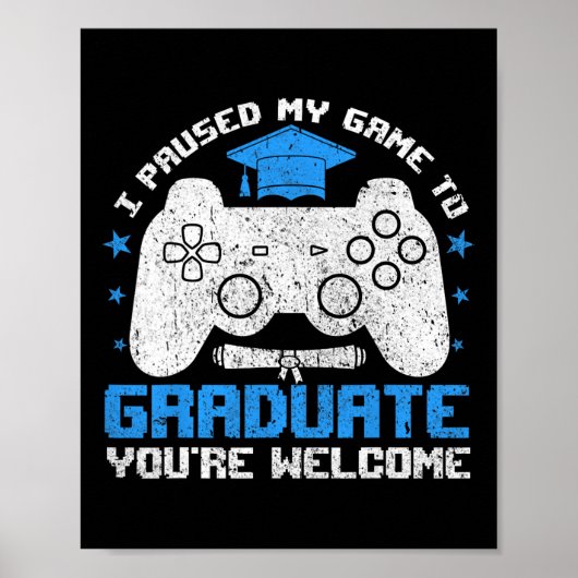 ゲーマー大学生・高校生のためのおもしろ卒業Tシャツ ポスター (正面)