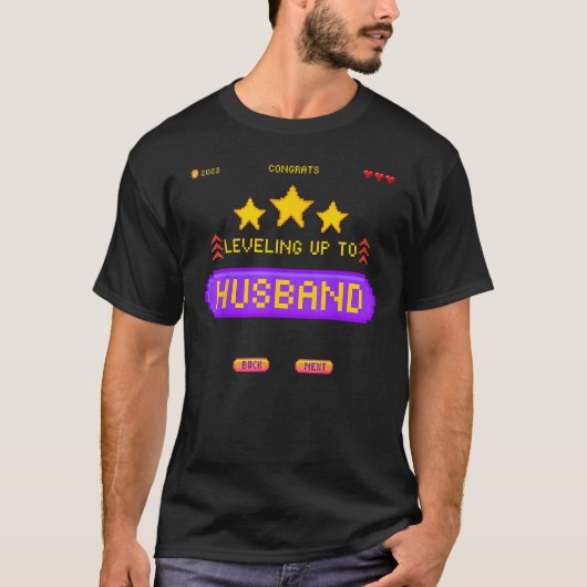 ゲーマー夫婦のレベルアップ披露宴 Tシャツ (正面)