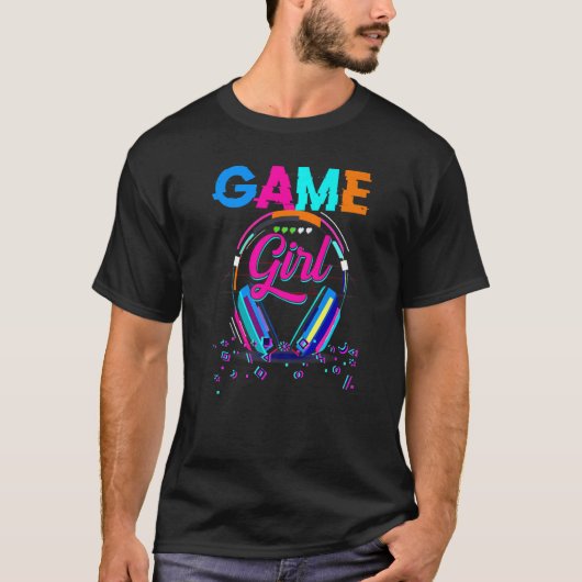 ゲーマー女の子のための可愛いゲーム女の子ゲーマービデオゲーム Tシャツ (正面)