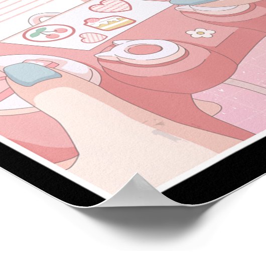 ゲーマー女の子アニメかわいいゲームかわいいビデオゲームWom ポスター (角)