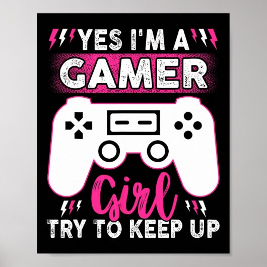 ゲーマー女子です！負けないでね！楽しいゲームプレイ ポスター (正面)
