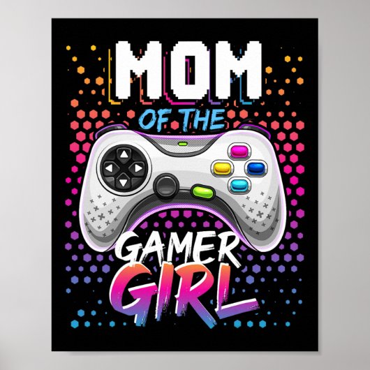 ゲーマー女子のお母さんとお揃い!ビデオゲームの誕生日 ポスター (正面)