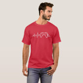 ゲーマー女子のためのビデオゲーム好きギフト 恋する心臓 Tシャツ (正面フル)