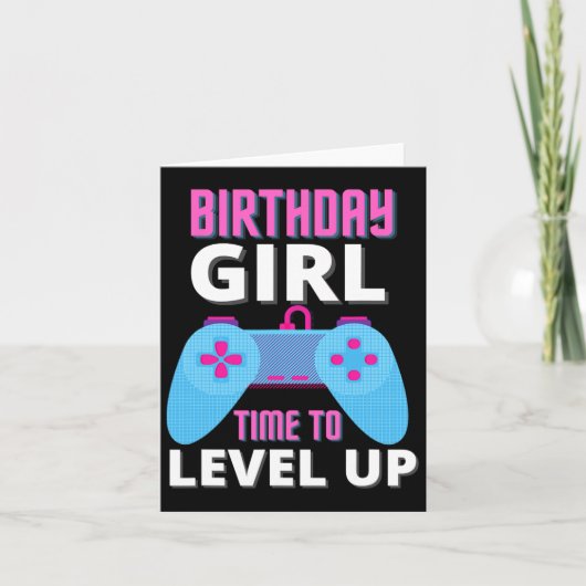 ゲーマー女子のためのレベルアップ誕生日ギフト 女子 カード (正面)
