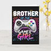 ゲーマー女子のビデオゲーム誕生日兄 カード (黄色い花)