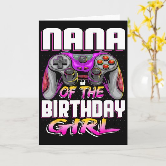 ゲーマー女子のマッチングビデオゲーム誕生日 カード (黄色い花)