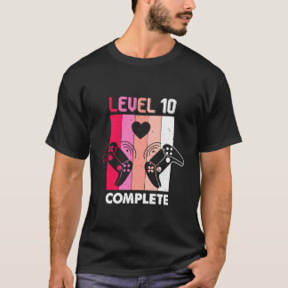 ゲーマー女子レベル10コンプリート・10周年記念結婚式おもしろ Tシャツ