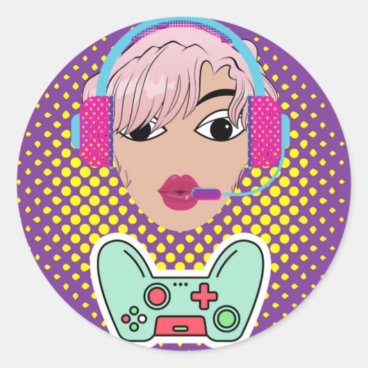 ゲーマー女子 ラウンドシール (正面)