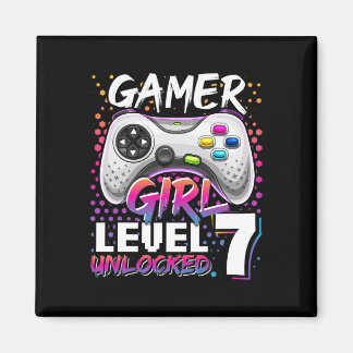 ゲーマー女子 レベル7 アンロック済み 7歳の誕生日 マグネット