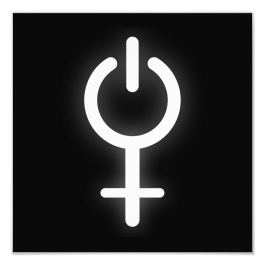 ゲーマー女性用ガールパワー電子シンボル フォトプリント            (正面)