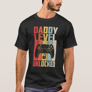 ゲーマー妊娠アナウンスダディーレベルのロック解除 Tシャツ
