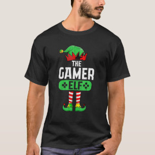 ゲーマー小妖精や小人クリスマスマッチクリスマスファミリーパジャム Tシャツ