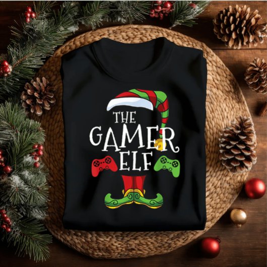 ゲーマー小妖精や小人ファミリーマッチングクリスマスコーディネート名 Tシャツ