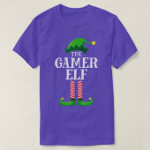 ゲーマー小妖精や小人マッチングファミリーグループクリスマスパーティー Tシャツ (デザイン正面)