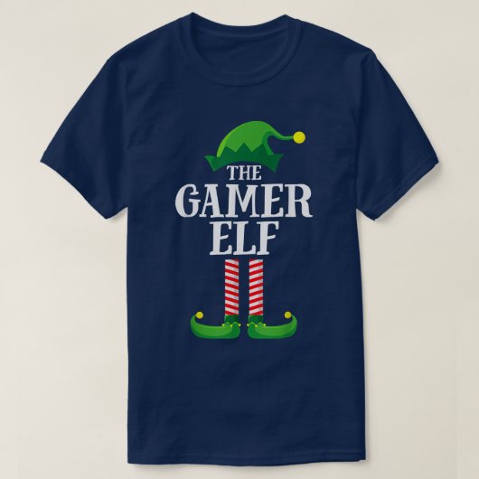 ゲーマー小妖精や小人マッチングファミリーグループクリスマスパーティーPa Tシャツ (デザイン正面)