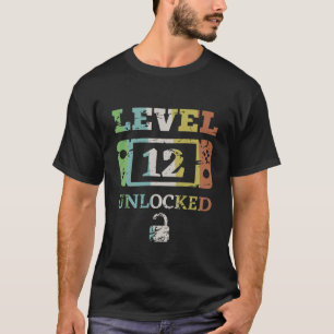 ゲーマー少年とGのキッズゲームレベル12のロック解除 Tシャツ
