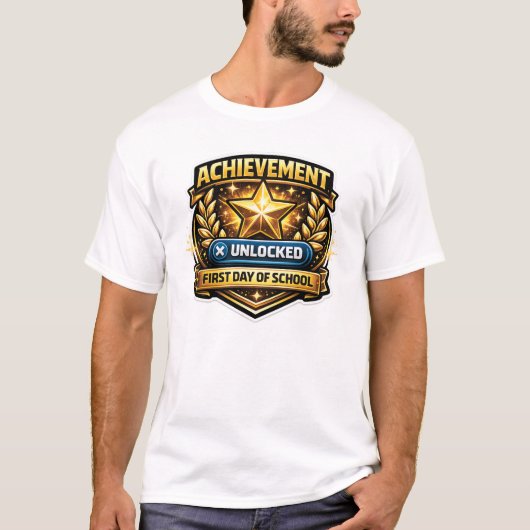 ゲーマー必見!学校の初日をクリア Tシャツ (正面)