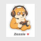ゲーマー怒りの柴犬 シール (シート)