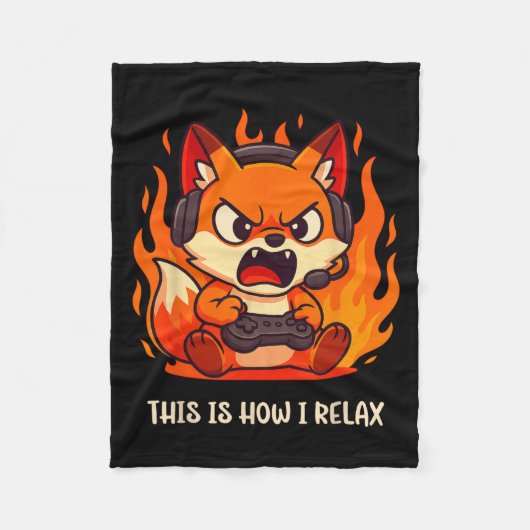 ゲーマー怒キツネキツネこれが私のジャパリラックスン フリースブランケット (正面)