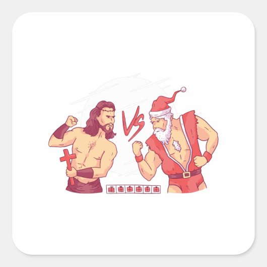 ゲーマー愛好者への楽しいクリスマスギフト スクエアシール (正面)
