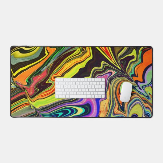 ゲーマー抽象芸術よくはしゃぐレトロ波モダン デスクマット (キーボード&マウス)