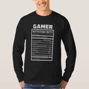 ゲーマー栄養ファクトおもしろいゲーマーコンソールビデオG Tシャツ
