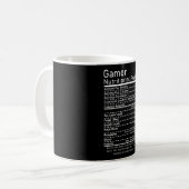 ゲーマー栄養ファクトおもしろいゲームコンソールの贈り物 コーヒーマグカップ (正面左)