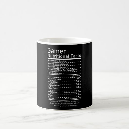 ゲーマー栄養ファクトおもしろいゲームコンソールの贈り物 コーヒーマグカップ (中央)