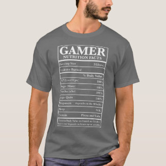 ゲーマー栄養ファクトおもしろいビデオゲーム少年 Tシャツ