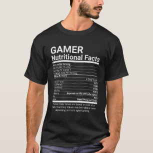 ゲーマー栄養ファクトビデオゲームのコンピュータおたく Tシャツ