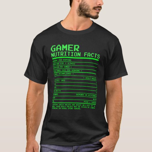 ゲーマー栄養ファクト男の子のための10代のギフトVideo Ga Tシャツ (正面)