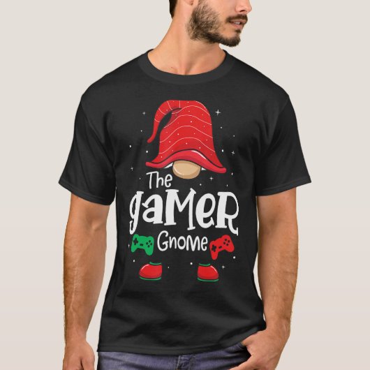 ゲーマー格言おもしろいクリスマスマッチファミリーパジャマ Tシャツ (正面)