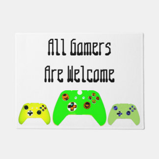 ゲーマー歓迎グリーンマット ドアマット