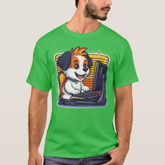 ゲーマー犬 ビデオゲーム コントローラー ヘッドセット Tシャツ