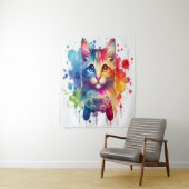 ゲーマー猫の喜び：カラフル水の色タペストリー タペストリー (インサイチュ)