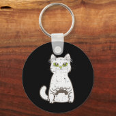 ゲーマー猫ビデオゲームコントローラかわいいゲームギークG キーホルダー (正面)