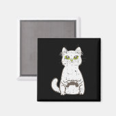 ゲーマー猫ビデオゲームコントローラかわいいゲームギークG マグネット (正面/裏面)
