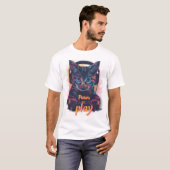 ゲーマー猫レベルアップ Tシャツ (正面フル)