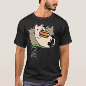 ゲーマー猫食べのホットドッグゲームのロード Tシャツ (正面)