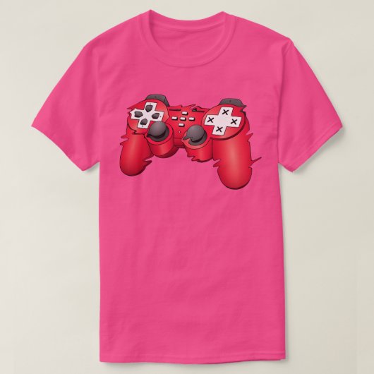 ゲーマー用グリッチジョイスティック Tシャツ (デザイン正面)