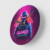 ゲーマー用壁時計 ラウンド壁時計 (傾斜)