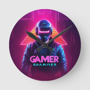 ゲーマー用壁時計 ラウンド壁時計