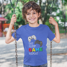 ゲーマー用 Eat Sleep Game Repeat Tシャツ