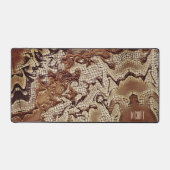 ゲーマー男らしモザイクパーソナライズされたブラウン デスクマット (正面)