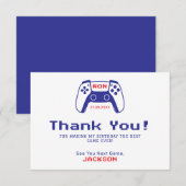 ゲーマー男子のゲームバースデーパーティー サンキューカード (正面/裏面)