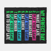 ゲーマー私の完璧な日の遊ビデオゲーム フリースブランケット (正面(横))