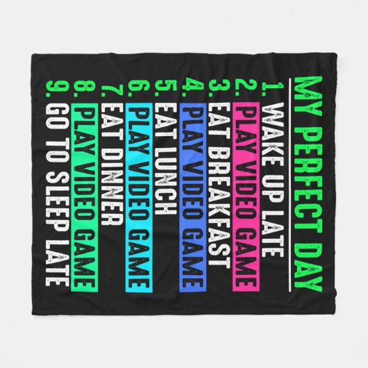 ゲーマー私の完璧な日の遊ビデオゲーム フリースブランケット (正面(横))