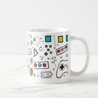 ゲーマー落書きアート クールテクノロジー ゲームパターン コーヒーマグカップ