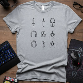 ゲーマー装備アイコン Tシャツ